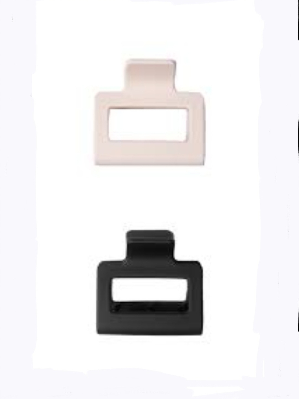 Medium Sized Minimalist Rectangle Hair Clips - Dark Brown & Beige BNIB